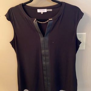 Calvin Klein faux leather trim